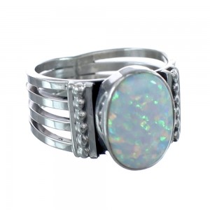Opal Sterling Silver Native American Ring Size 9-1/4 AX125734