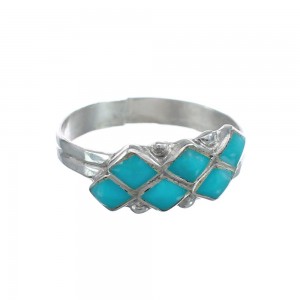 Native American Turquoise Inlay Zuni Ring Size 6-1/4 AX125754