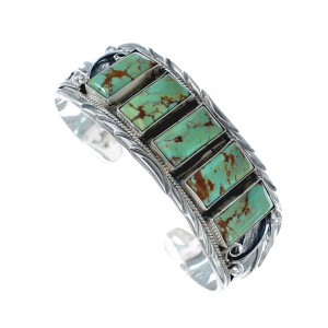 Navajo Turquoise Multistone Sterling Silver Cuff Bracelet AX125880