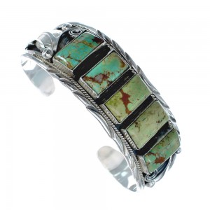 Navajo Turquoise Multistone Sterling Silver Cuff Bracelet AX125884