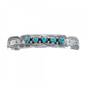 Navajo Sterling Silver Turquoise Hair Barrette JX125837