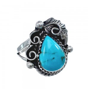 Turquoise Sterling Silver Navajo Ring Size 6-1/4 AX126090