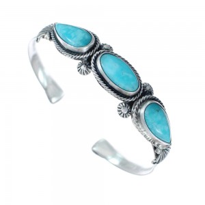 Turquoise and Sterling Silver Multistone Navajo Cuff Bracelet AX126277