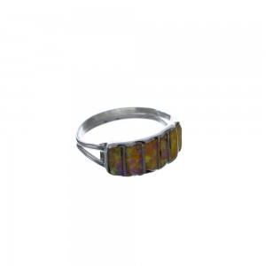 Yellow Opal Authentic Sterling Silver Zuni Ring Size 5-3/4 AX127121