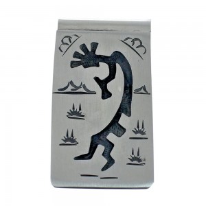 Native American Genuine Sterling Silver Kokopelli Money Clip JX127784