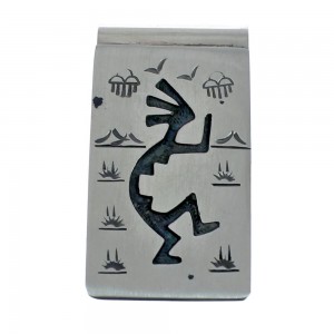 Native American Genuine Sterling Silver Kokopelli Money Clip JX127786