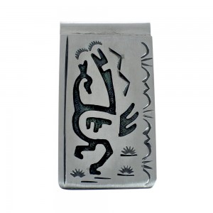 Native American Genuine Sterling Silver Kokopelli Money Clip JX127796