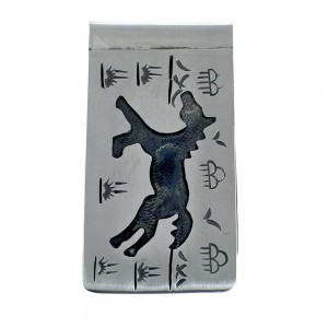 Native American Genuine Sterling Silver Horse Money Clip JX127800