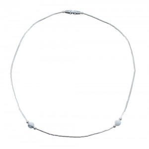 Howlite Bead Hand Strung Liquid Silver Anklet AX128209