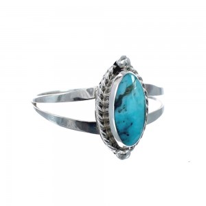 Native American Turquoise Genuine Sterling Silver Navajo Ring Size 9 AX128353