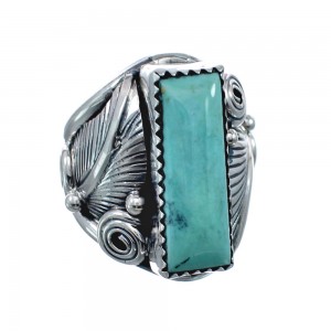 Sterling Silver Turquoise Native American Feather Ring Size 6 AX128705