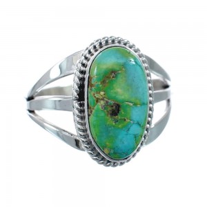 Native American Turquoise Sterling Silver Navajo Ring Size 8-1/4 AX128675