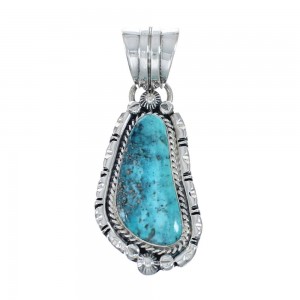 Native American Turquoise Genuine Sterling Silver Pendant AX128874