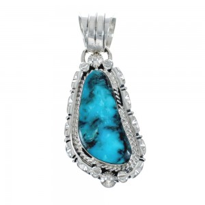 Native American Turquoise Genuine Sterling Silver Pendant AX128876