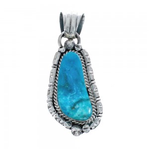 Turquoise Authentic Sterling Silver Navajo Pendant AX128774