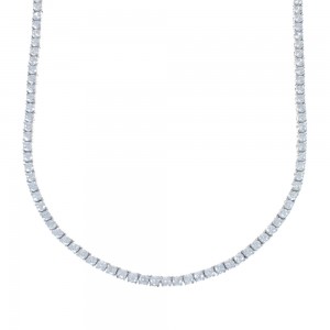 Sterling Silver Cubic Zirconia Necklace JX128550