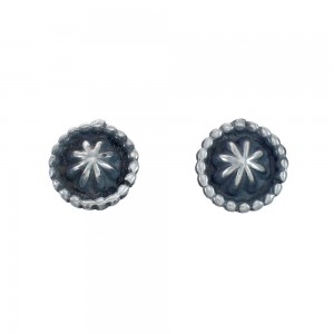 Navajo Concho Sterling Silver Post Stud Earrings JX128910