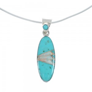 Sterling Silver Turquoise And Opal Inlay Southwestern Italian Snake Chain Necklace Set AX129030