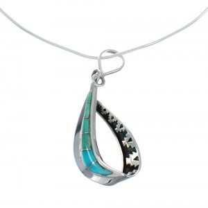 Southwest Turquoise Inlay Sterling Silver Snake Chain Necklace Set JX129207