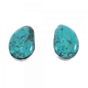 Native American Sterling Silver Turquoise Post Earrings AX129296