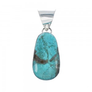 Native American Navajo Sterling Silver And Turquoise Pendant AX129305