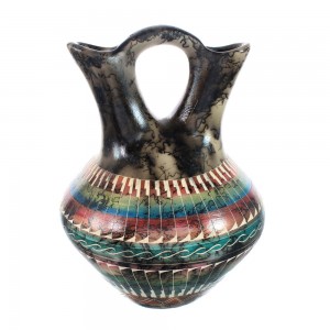 Hand Crafted Horse Hair Navajo Wedding Vase AX129357