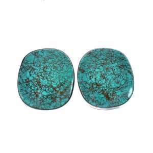 Genuine Sterling Silver Navajo Turquoise Post Earrings JX129866