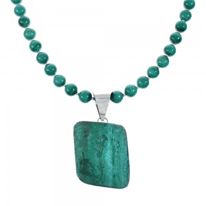 Sterling Silver Chrysocolla Bead Necklace AX128235