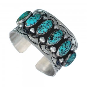 Navajo Turquoise Multistone Sterling Silver Cuff Bracelet AX129788