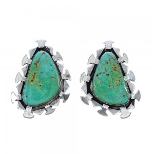 Native American Sterling Silver Turquoise Post Earrings AX129507