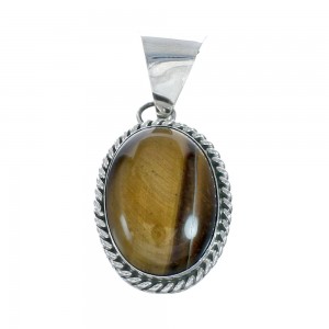 Native American Tiger Eye Sterling Silver Pendant AX129859