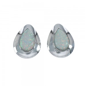 Opal And Genuine Sterling Silver Post Earrings JX129796