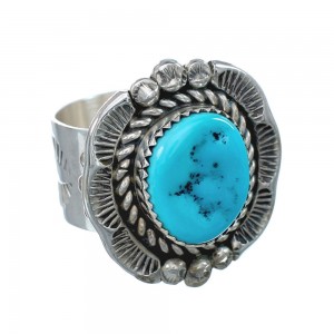 Native American Turquoise Sterling Silver Ring Size 12-1/4 AX130102