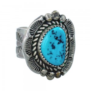 Native American Turquoise Sterling Silver Ring Size 11-1/4 AX130104