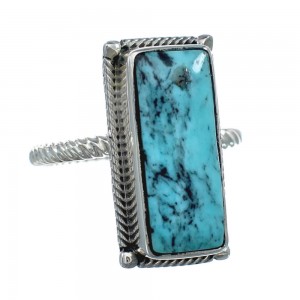 Native American Turquoise Sterling Silver Ring Size 7-1/4 AX130115