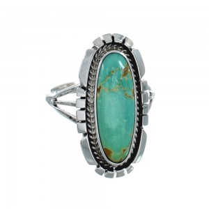 Native American Sterling Silver Turquoise Ring Size 8-1/2 AX130149