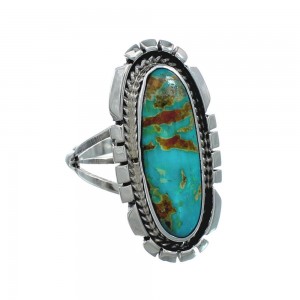 Native American Sterling Silver Turquoise Ring Size 5-1/2 AX130155