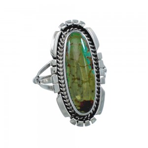 Native American Sterling Silver Turquoise Ring Size 6-3/4 AX130158