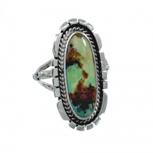 Native American Sterling Silver Turquoise Ring Size 6-3/4 AX130160