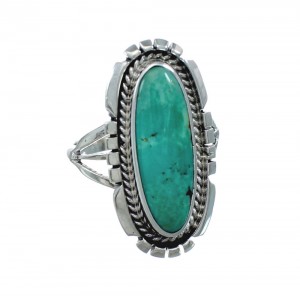Native American Sterling Silver Turquoise Ring Size 6-3/4 AX130161