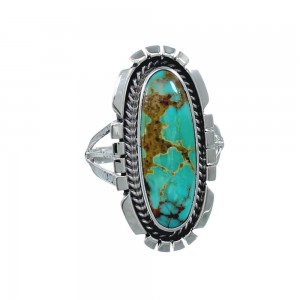 Native American Sterling Silver Turquoise Ring Size 5-3/4 AX130164