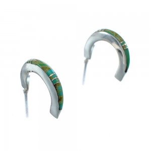 Sterling Silver Southwest Turquoise Post Hoop Earrings JX129937