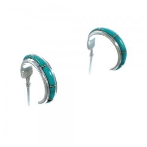 Sterling Silver Southwest Turquoise Post Hoop Earrings JX129961