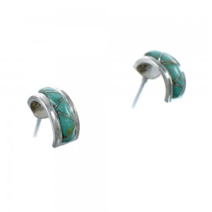 Sterling Silver Southwest Turquoise Post Hoop Earrings JX129957