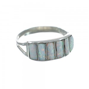 Opal Authentic Sterling Silver Zuni Ring Size 7-1/4 JX130022
