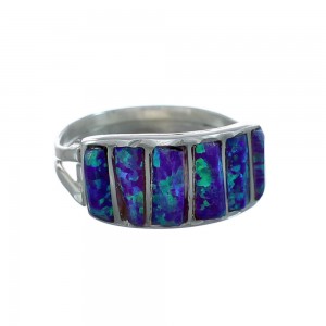Purple Opal Authentic Sterling Silver Zuni Ring Size 6-3/4 JX130013