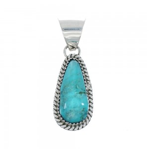 Navajo Authentic Turquoise Sterling Silver Pendant AX130185