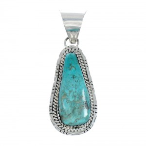 Navajo Authentic Turquoise Sterling Silver Pendant AX130186