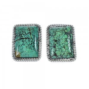 Native American Sterling Silver Turquoise Post Earrings AX130197