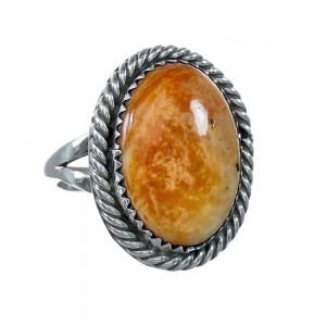 Oyster Shell Sterling Silver Native American Ring Size 6-1/4 JX130295